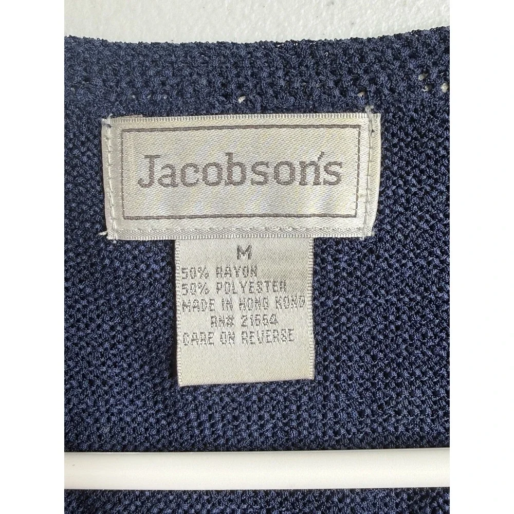 Vintage Jacobson's 2PC Sweater Set M Navy Sequin Cardigan Tank Top -3465